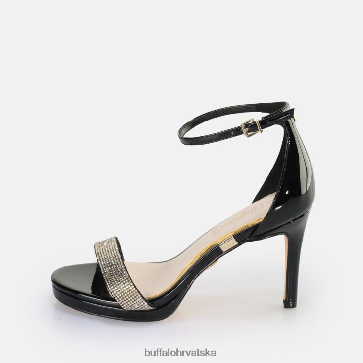 crno zlato Buffalo monroe 2 veganske sandale na petu |sandale TDD6T222